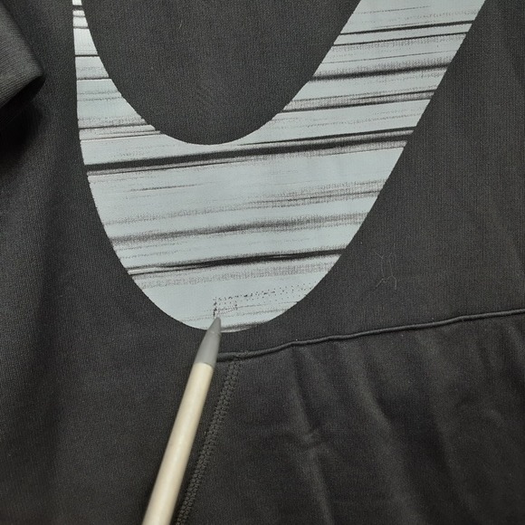 Nike Therma-Fit Hoodie Pullover XL Sleeves Cut Off  Black White Large swoosh - Picture 9 of 11